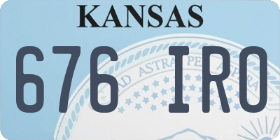 KS license plate 676IRO