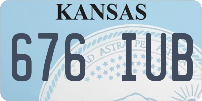 KS license plate 676IUB
