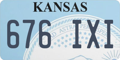 KS license plate 676IXI