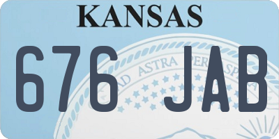 KS license plate 676JAB