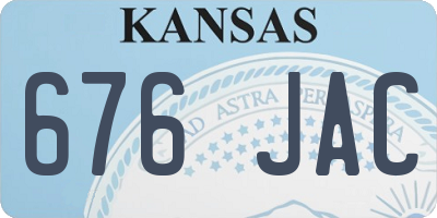 KS license plate 676JAC