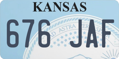 KS license plate 676JAF