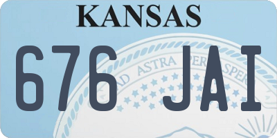 KS license plate 676JAI