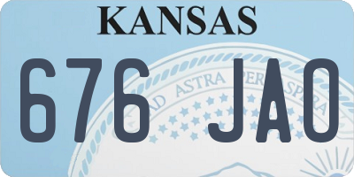KS license plate 676JAO