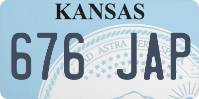 KS license plate 676JAP