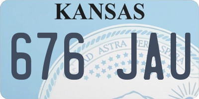 KS license plate 676JAU