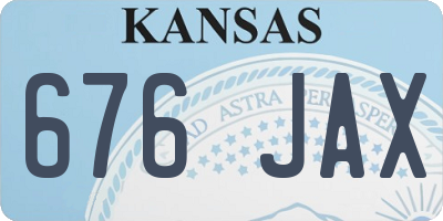 KS license plate 676JAX