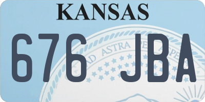 KS license plate 676JBA