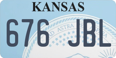 KS license plate 676JBL