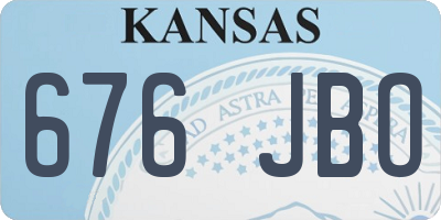 KS license plate 676JBO