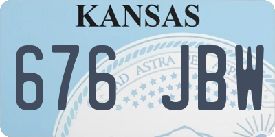 KS license plate 676JBW