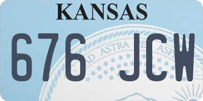 KS license plate 676JCW