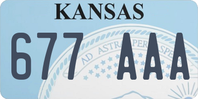 KS license plate 677AAA