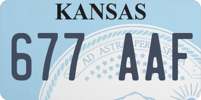 KS license plate 677AAF