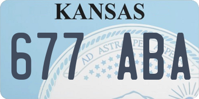 KS license plate 677ABA