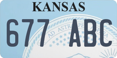 KS license plate 677ABC