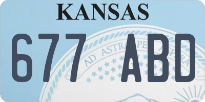 KS license plate 677ABD