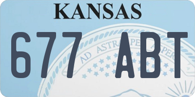 KS license plate 677ABT