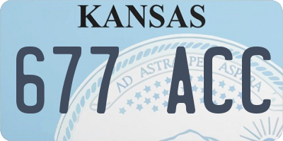 KS license plate 677ACC