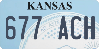 KS license plate 677ACH