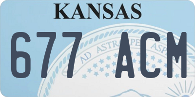 KS license plate 677ACM