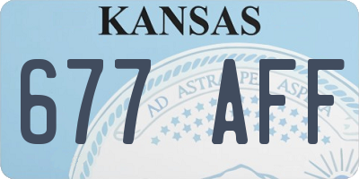 KS license plate 677AFF