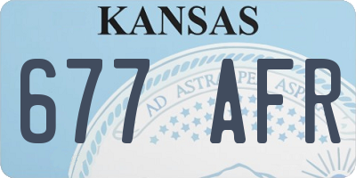KS license plate 677AFR