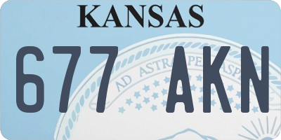 KS license plate 677AKN