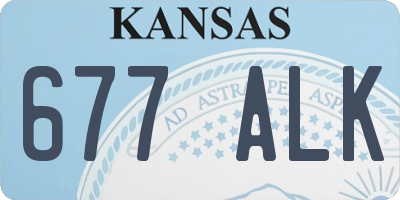 KS license plate 677ALK