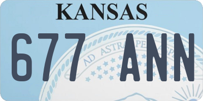 KS license plate 677ANN
