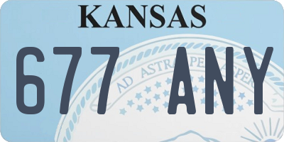 KS license plate 677ANY