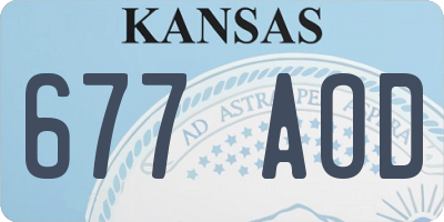 KS license plate 677AOD