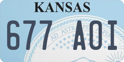 KS license plate 677AOI