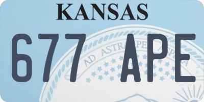 KS license plate 677APE
