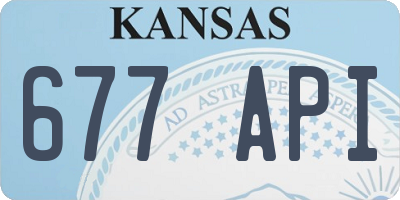 KS license plate 677API