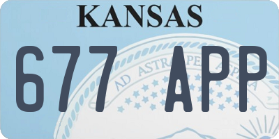 KS license plate 677APP