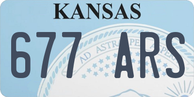 KS license plate 677ARS
