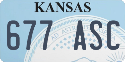 KS license plate 677ASC