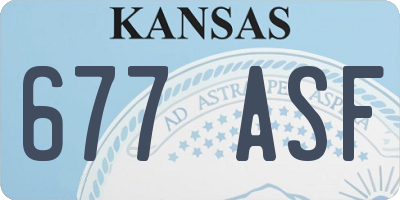 KS license plate 677ASF