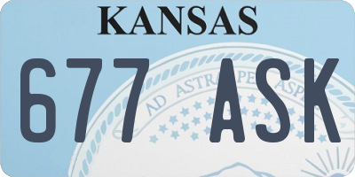 KS license plate 677ASK