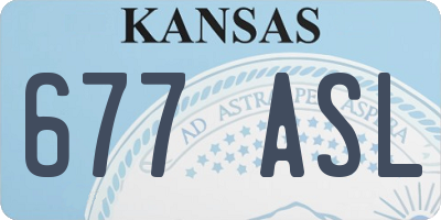 KS license plate 677ASL