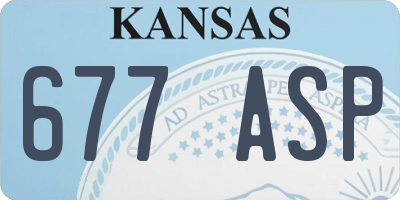 KS license plate 677ASP