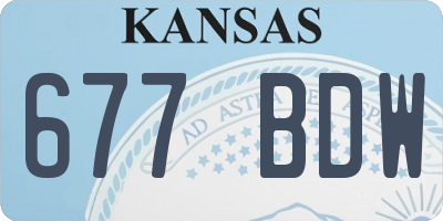 KS license plate 677BDW