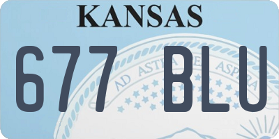 KS license plate 677BLU