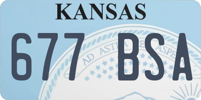 KS license plate 677BSA