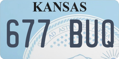 KS license plate 677BUQ