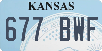 KS license plate 677BWF