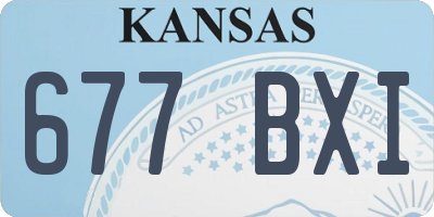 KS license plate 677BXI