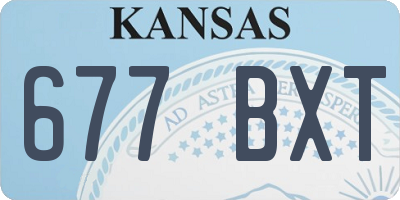 KS license plate 677BXT