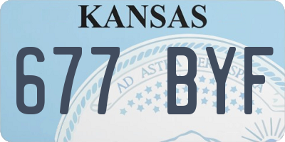 KS license plate 677BYF